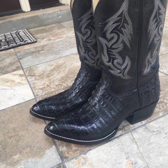 Hondo Caiman Leather Cowboy Boots Men’s 12D - Picture 4 of 10